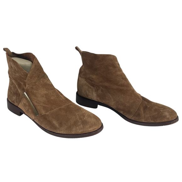 Johnston & Murphy Lola Brown Suede Ankle Booties Women’s Size 10 Pre-Owned - Picture 1 of 7